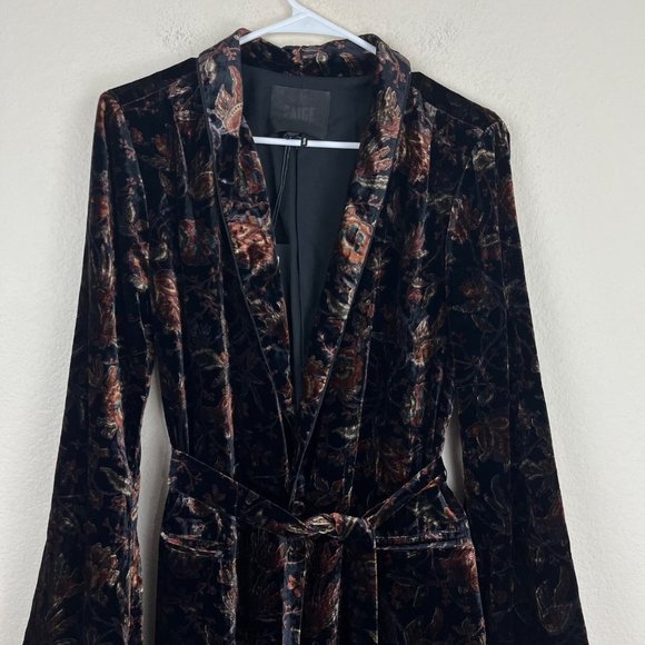 NEW Paige Chrystin Velvet Robe Imaginary Garden Size Small - Picture 4 of 7